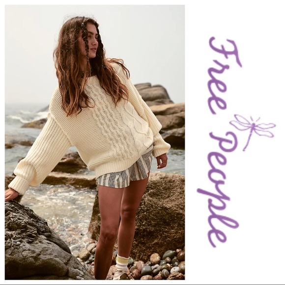 Free People Sweaters - NWT Free People Dream Cable Crewneck Sweater